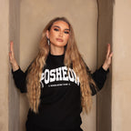 Essentials – 11OZ Lightweight Fleece Crewneck- BLACK POSHEON PRINT