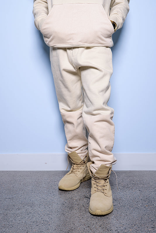 Posheon Signature – Corduroy Hoodie Set with Sleeve Cutouts