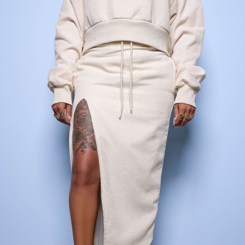 Cropped Hoodie + Maxi Skirt Set