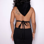 Posheon Prestige Backless Hoodie Mini Dress