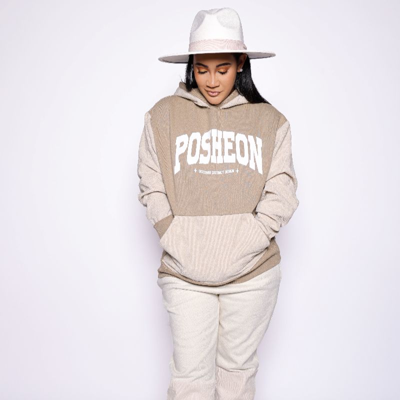 Posheon Signature Two-Toned Corduroy Heavyweight Hoodie – 14oz (450 GSM)