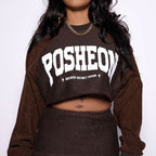 Posheon Signature – Corduroy Crewneck 2-Piece Skirt Set