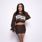 Posheon Signature – Corduroy Crewneck 2-Piece Skirt Set
