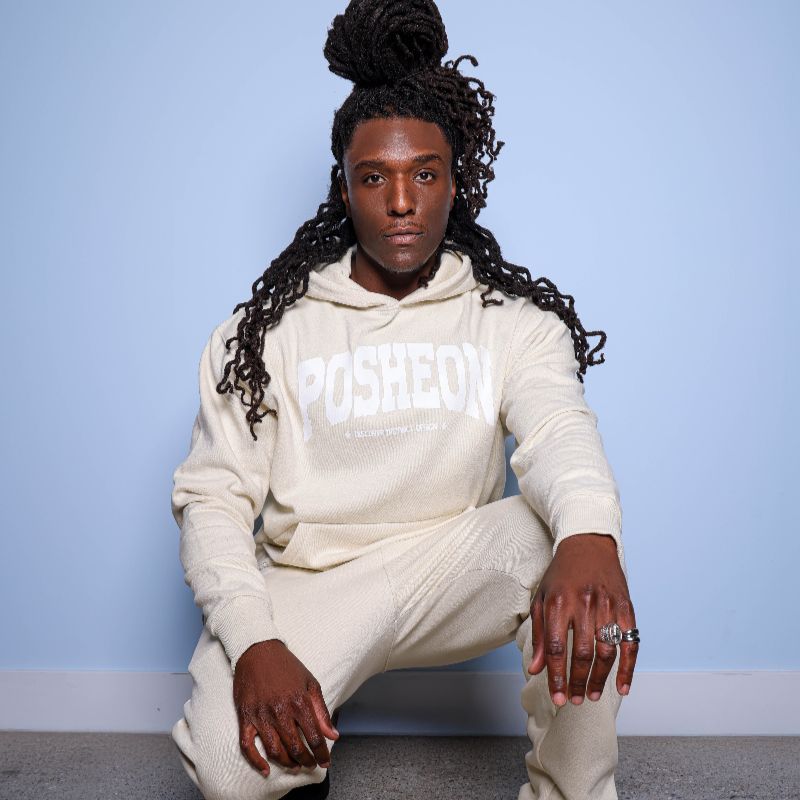 Essentials 14oz Heavyweight Fleece Sweatsuit - BLACK POSHEON PRINT
