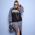 Posheon Signature – Two-Tone Corduroy Panel Crewneck & Maxi Skirt Set