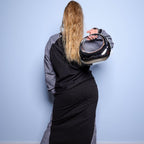 Posheon Signature – Two-Tone Corduroy Panel Crewneck & Maxi Skirt Set
