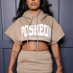 Essentials Midweight Cropped Hoodie Mini Skirt Set