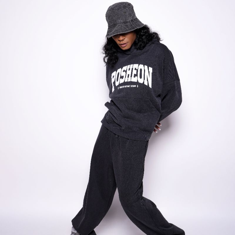 Essentials – 14oz Garment Wash French Terry Oversized Boxy Distressed Fleece Sweatsuit
